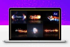 AE模板|9种能量粒子消散LOGO标志展示动画 Quick Logo Sting Pack 07: Energetic Particles