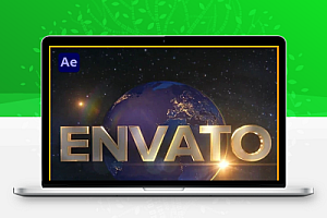 AE模板|震撼太空旋转地球标志开场动画 Earth Logo