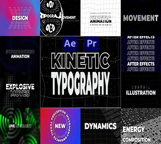 AE/PR模板|动感文字动态排版标题动画 Kinetic Typography