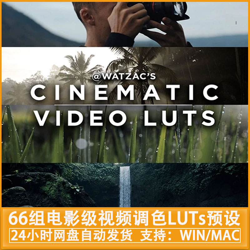 66组电影级视频调色LUTs预设 Cinematic Video LUTs By Watzac