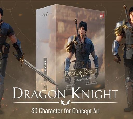 龙骑士人物3D角色模型 Dragon Knight – 3D Character for Concept Art