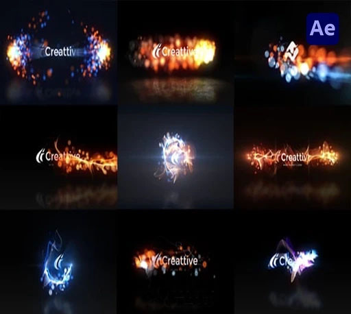 AE模板|9种能量粒子消散LOGO标志展示动画 Quick Logo Sting Pack 07: Energetic Particles