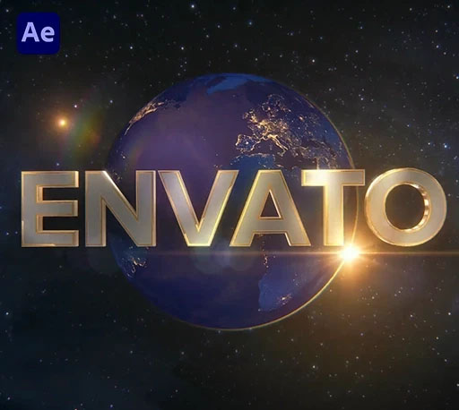AE模板|震撼太空旋转地球标志开场动画 Earth Logo