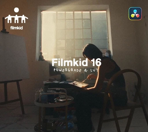 达芬奇复古胶片复古调色节点预设 Filmkid 16 Powergrade & LUT