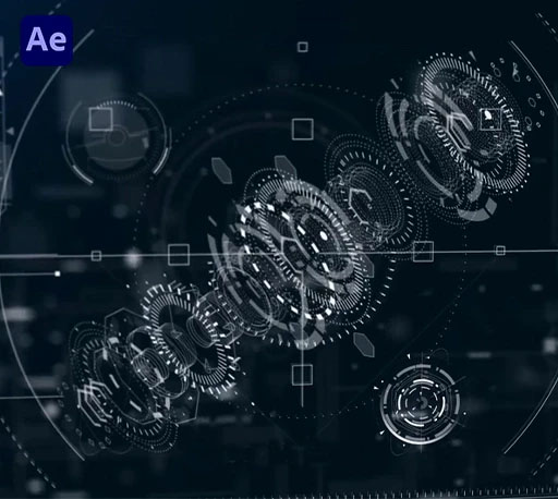 AE模板|未来科技感HUD界面动画预设包 Sci-fi Interface HUD Package