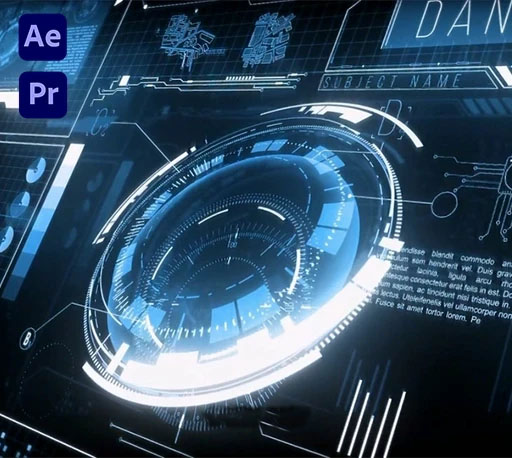 AE/PR模板|300组科技感UI界面信息数据HUD元素动画包(含音乐素材) HUD UI Pack V2