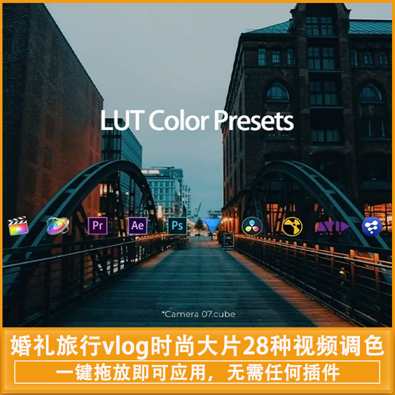 600组婚礼、旅行vlog、时尚大片28种类型视频调色LUTs预设 LUT Color Presets
