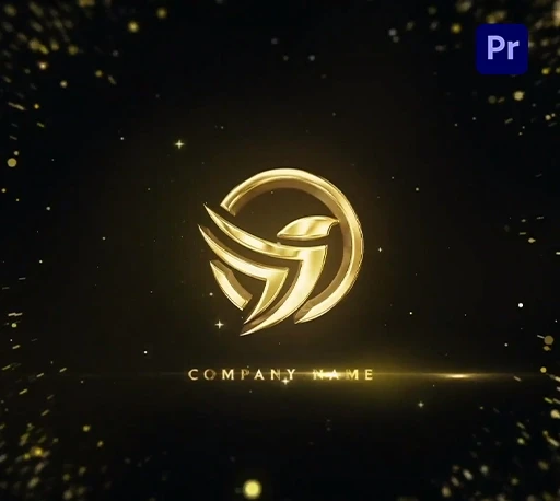 金色闪耀粒子奢华LOGO片头动画PR模板 Glitter Particles Adobe Premiere Logo