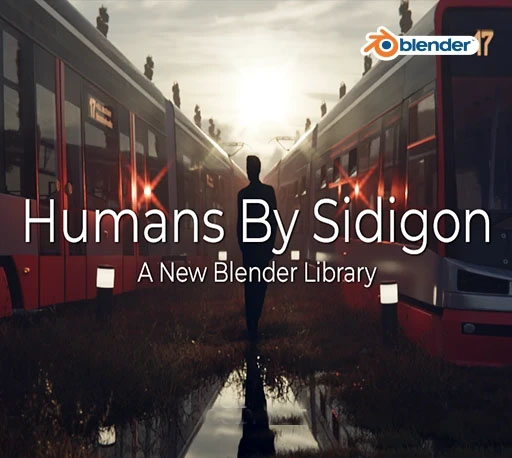 175款Blender人物剪影素材资产预设 Humans By Sidigon