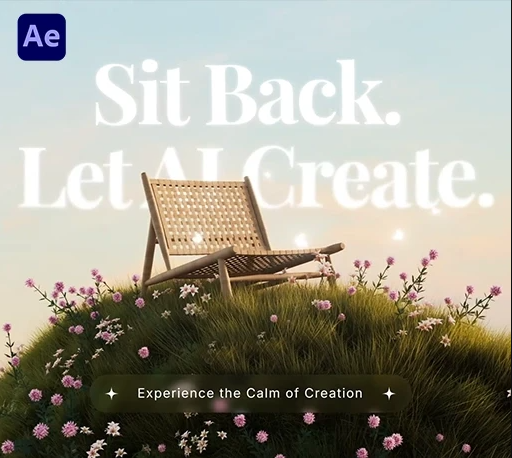 优雅生成式AI自然景观花卉3D科技开场动画AE模板 Floral Fantasy AI Intro