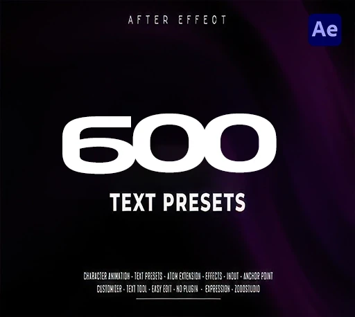 AE脚本|3套600组文字标题缓入缓出动画预设 Creative Text Presets Collection/Box Resize Title Presets/3D Text Animation Presets