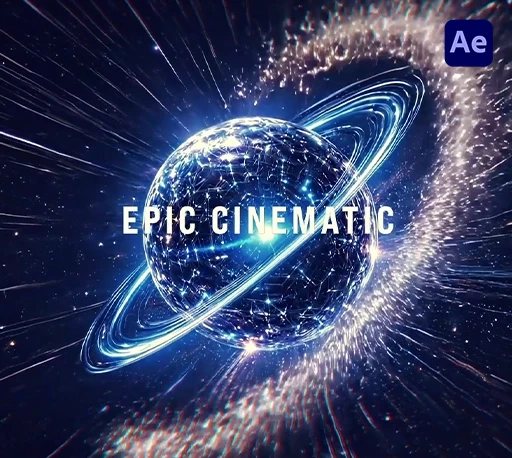 未来科技光线粒子电影开场AE模板(含音乐素材) Digital Cinematic Text Opener