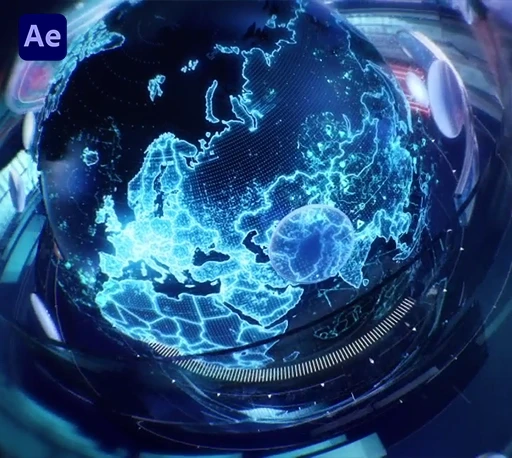 环球世界新闻广播包装开场片头AE模板 World News Opener