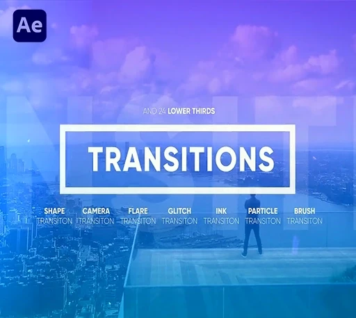 时尚企业宣传视频转场字幕文字动画AE模板 Transitions