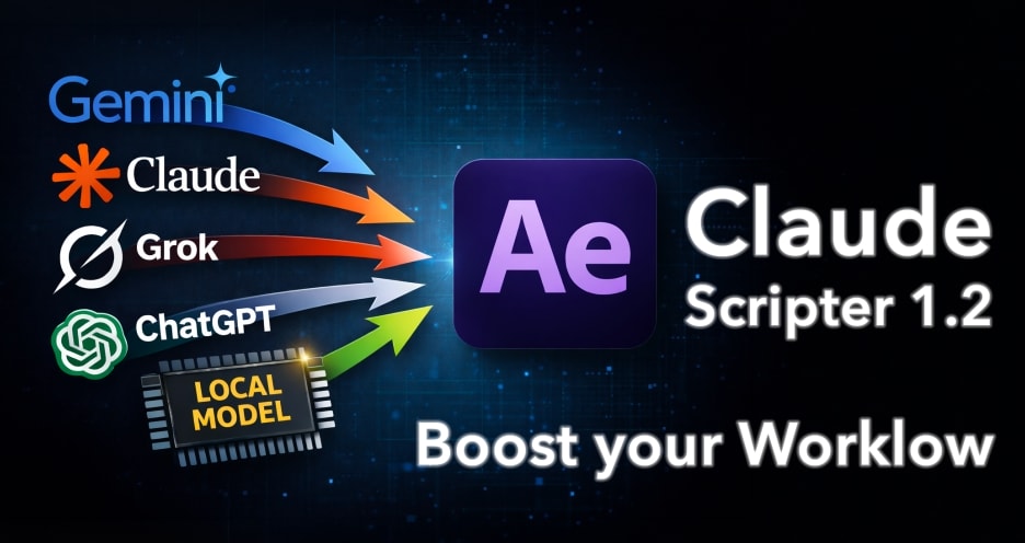 【AE脚本】AI人工智能对话指令生成脚本表达式代码工具 Claude Scripter v1.2.3 汉化版 +使用教程