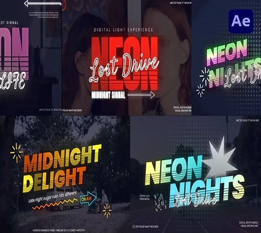 赛博霓虹科技风动态文字标题的AE模板 Neon Tech Typography After Effect｜星聚资源网
