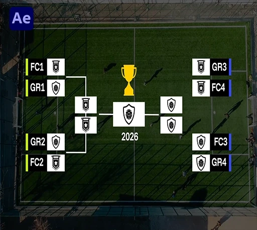 足球比分赛事信息动态图AE模板 Football Roadmap Scoreboard