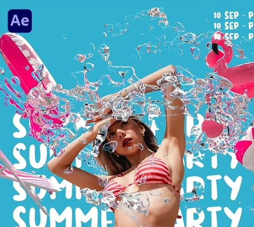 AE模板|夏日水上派对旅行度假开场动画片头 Summer Water Party Intro
