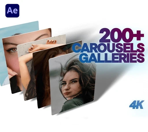 AE模板|200+图片视频三维轮播幻灯片展示动画 Carousels and Galleries
