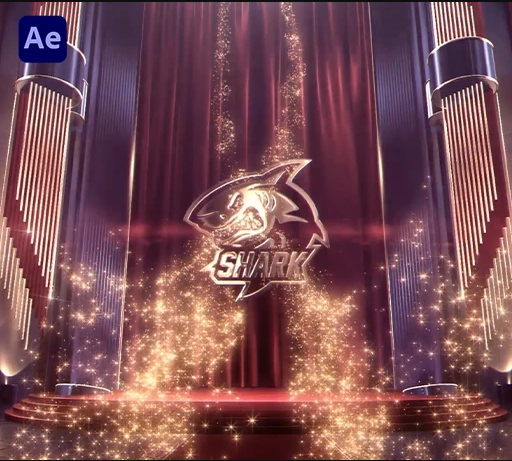 AE金色粒子红毯豪华颁奖典礼开场LOGO展示模板 Elegant Awards Ceremony Opener-星聚资源网