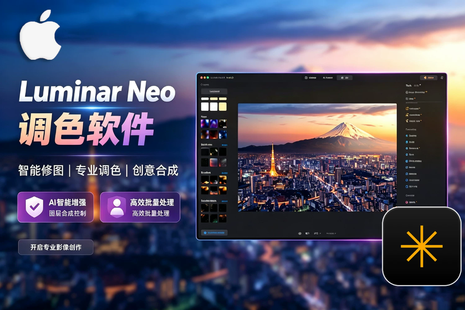 【软件/PS插件】智能图像处理AI创意调色编辑软件 Luminar Neo v1.26.0 Mac中文版