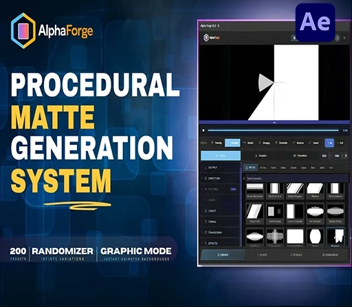 中文汉化-AE动态图形遮罩转场生成脚本 AlphaForge v1.0.1 + 使用教程