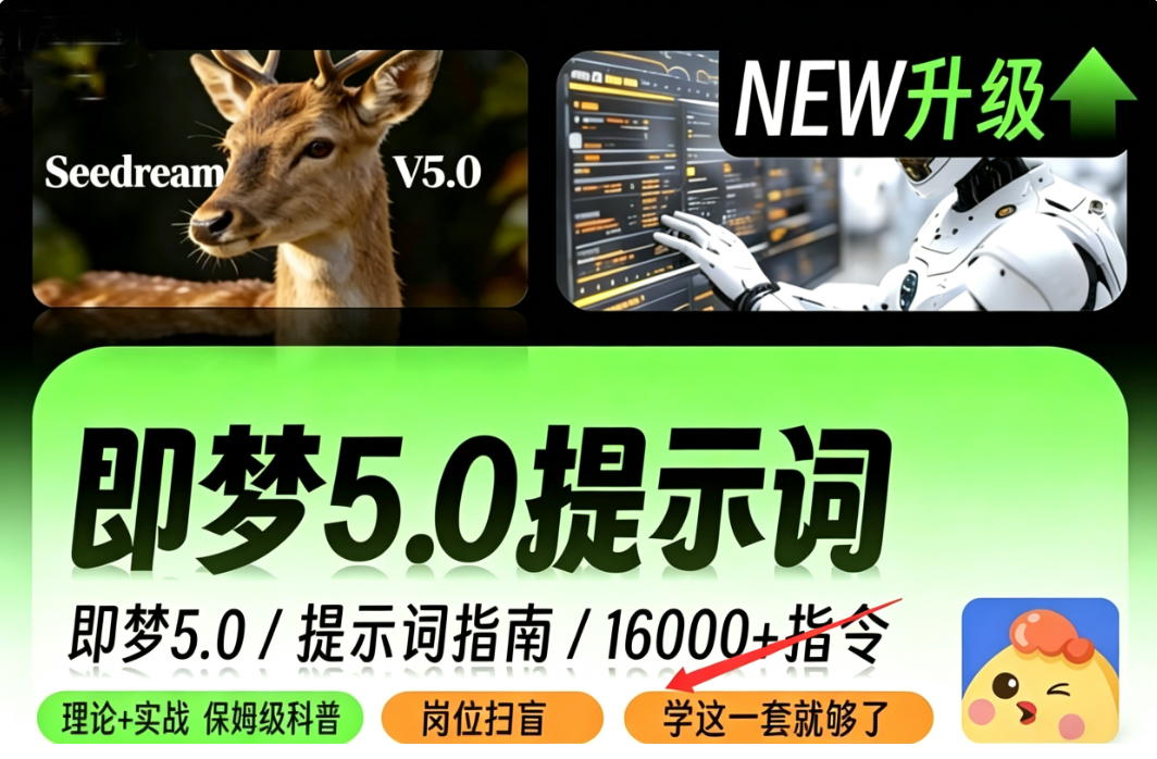 【即梦5.0提示词】即梦AI文字生成图片提示词描述词运镜分镜头视频关键词提示词教程