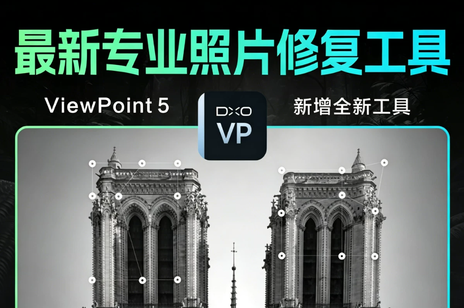 最新专业照片修复工具 DxO ViewPoint win v5.14.0.24 mac v6.0 一键直装 新增全新工具：调整形变、校正透视、解决广角镜头造成的问题