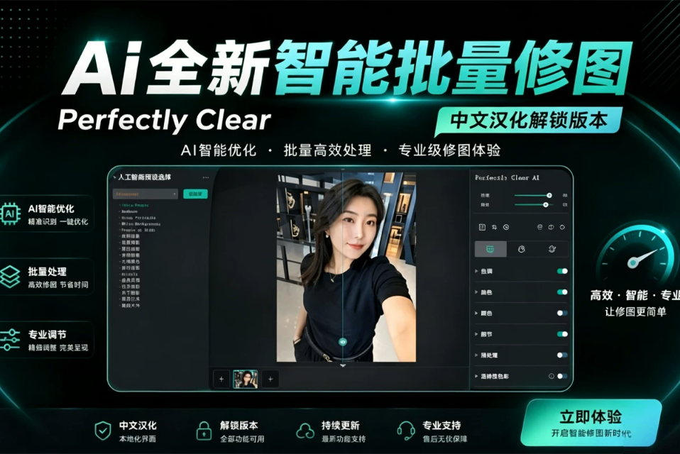2026AI全自动批量修图 Perfectly Clear WorkBench v6.0.0.3260 简体中文版+便携版+官方25套付费预设!win